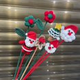 thumbnail image 2 of Ramo de flores de Navidad de punto, flores terminadas a crochet, flores de Papá Noel hechas a mano, regalo de Año Nuevo para fiesta de Navidad, decoración del hogar, 2 of 5