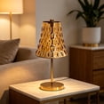 thumbnail image 1 of Linnome Vintage Metal Table Lamp Bedside Night Light Ambient Crystal Table Lamp Rechargeable Touch Lamp Gold#03, 1 of 6