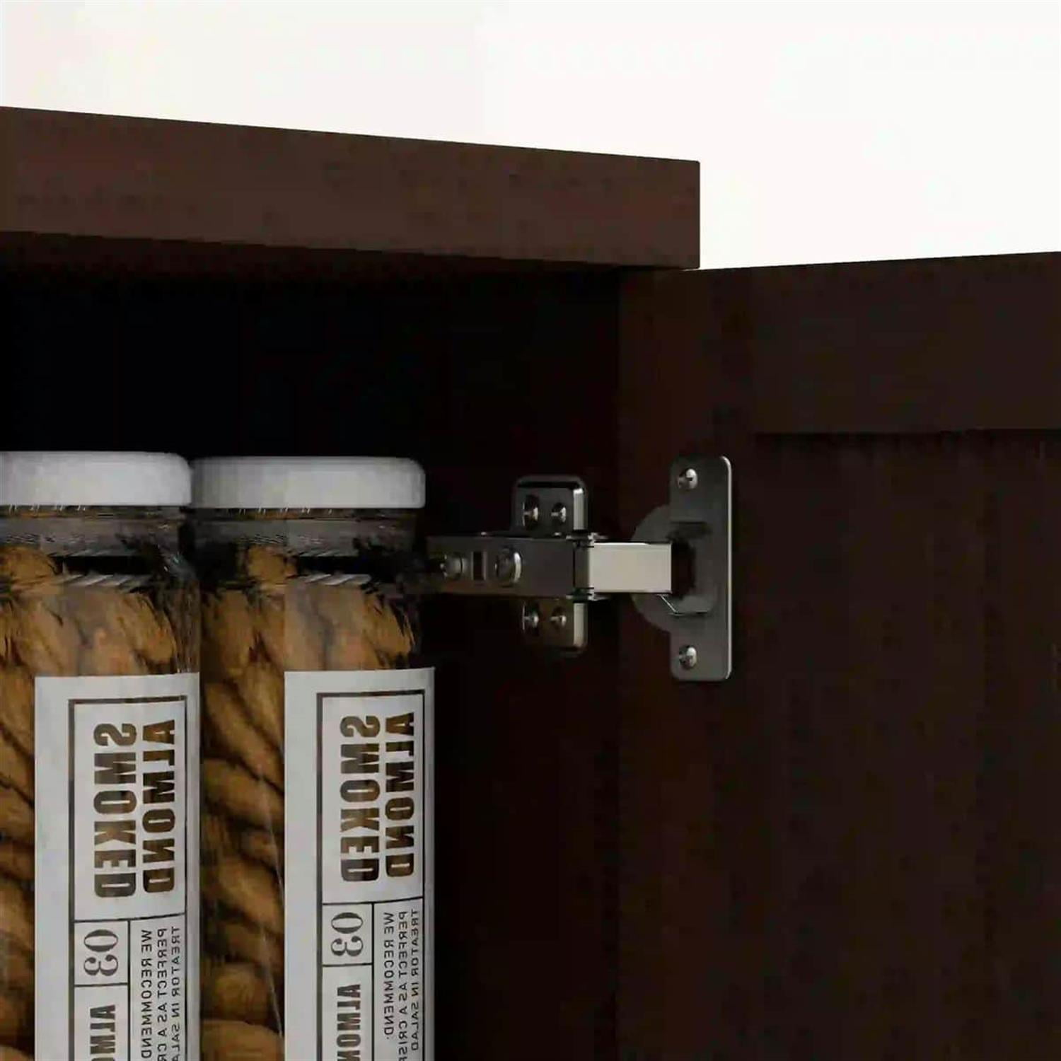 Demi Bonn 62" Large 2-Door Pantry Cabinet, Freestanding Storage Unit with 2 Adjustable Shelves for Dining Room, Spacious Kitchen Organization, Brown