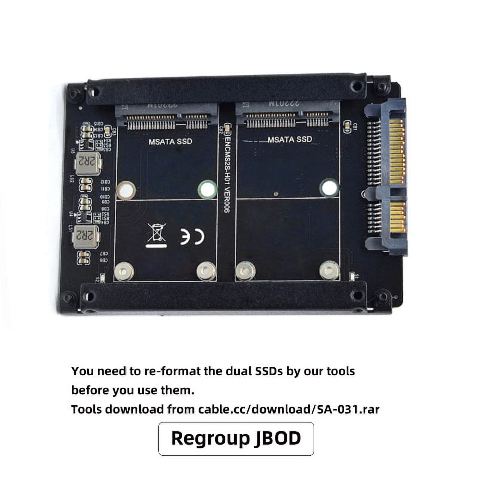 Chenyang Dual MSATA Mini-SATA SSD Card JBOD Raid0 Span Bridge to 2.5inch SATA Combo HDD Disk Drive Enclosure