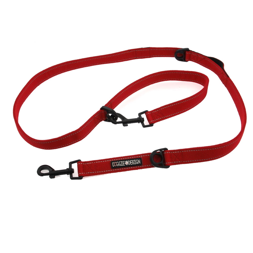 6 Way MultiFunction Dog Leash by Doggie Design Red