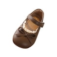 thumbnail image 4 of Viluyesy Girls Dress Shoes Closed Toe Bow Lace Soft Sole Wedding Party Shoes for Kids Khaki Size 5 Toddler, 4 of 8