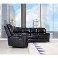 thumbnail image 5 of Titan Furnishings Transitional Faux Leather Power Reclining Sectional in Black, 5 of 7