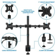 Mount-It! Adjustable Height Dual Desk Full-Motion Monitor Mount