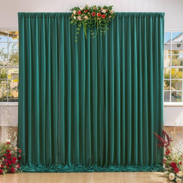 Cortinas Antirrugas para Fondo de Fiesta Verde Cazador 3x2m