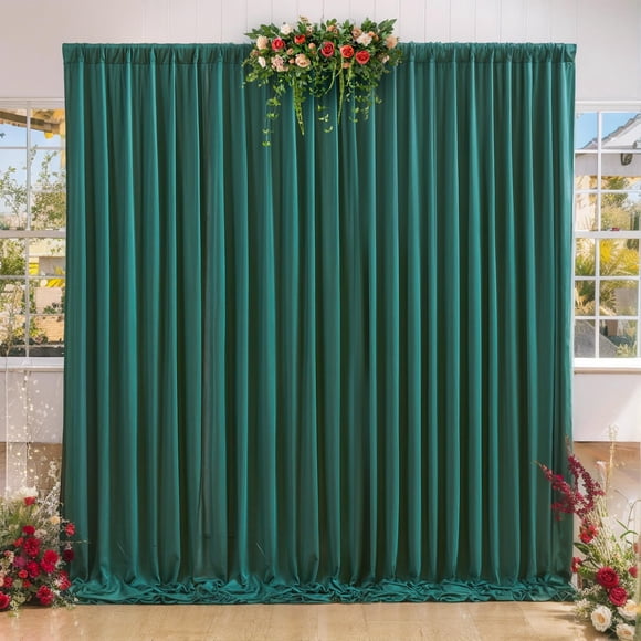 Cortinas Antirrugas para Fondo de Fiesta Verde Cazador 3x2m