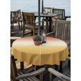 thumbnail image 2 of Outdoor Tablecloth with Umbrella Hole for Patio/Picnic/Party/Camping, Orange Yellow Ombre Waterproof Table Cloth Round Cover Washable, Contemporary Abstract Gradient (Dia 60"), 2 of 8