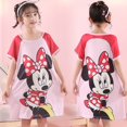 thumbnail image 1 of Pijamas infantiles de verano para niñas, lindos pijamas de manga corta con cuello redondo de dibujos animados, ropa de hogar holgada y delgada para niñas de talla mediana y niños mayores, 1 of 2