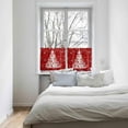 thumbnail image 4 of Red Christmas Tree Kitchen Curtain 2 Panels Tiers Curtains 24 Inch Length, Vintage Balls Snowflake Xmas Tree Curtains Rod Pocket Curtains Window Drapes Treatment Window Cafe Curtains, 4 of 5
