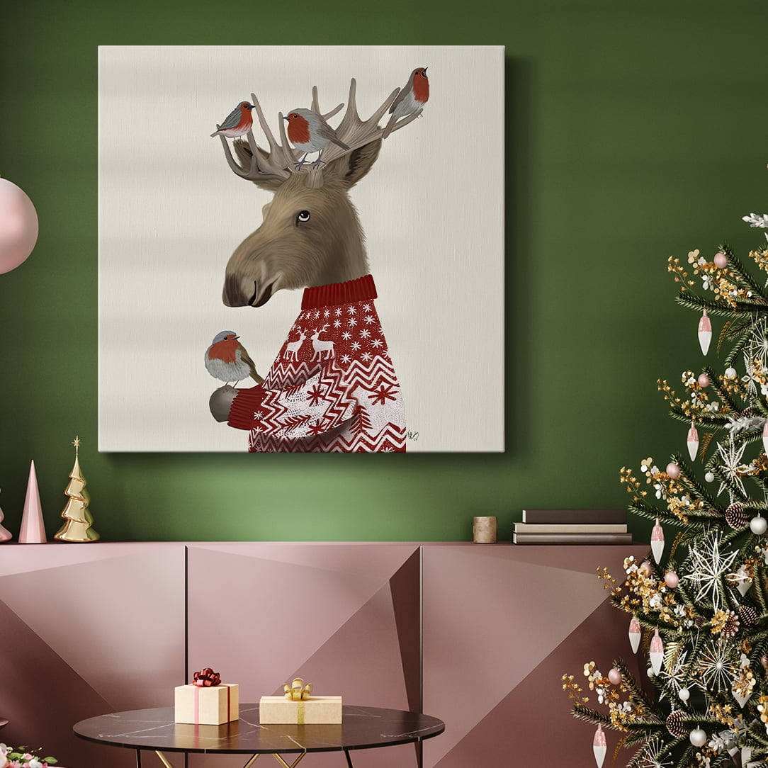 Moose and Robins- Gallery Wrapped Canvas