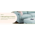 thumbnail image 3 of Large Blue Linen Sectional Sofa | 6-Seater Modular Corner Sofa with Storage & USB Ports | Modern Living Room Seating, 3 of 14