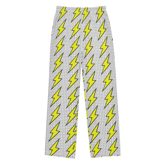 joogoo Retro Yellow Lightning Pajama Pants Pj Bottoms Sleepwear Lounge L