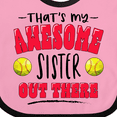 thumbnail image 4 of Inktastic That's My Awesome Sister out There with Softballs Boys or Girls Baby Bib, 4 of 4