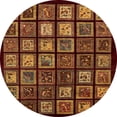 thumbnail image 1 of Ahgly Company Machine Washable Indoor Round Abstract Sedona Brown Area Rugs, 5' Round, 1 of 1
