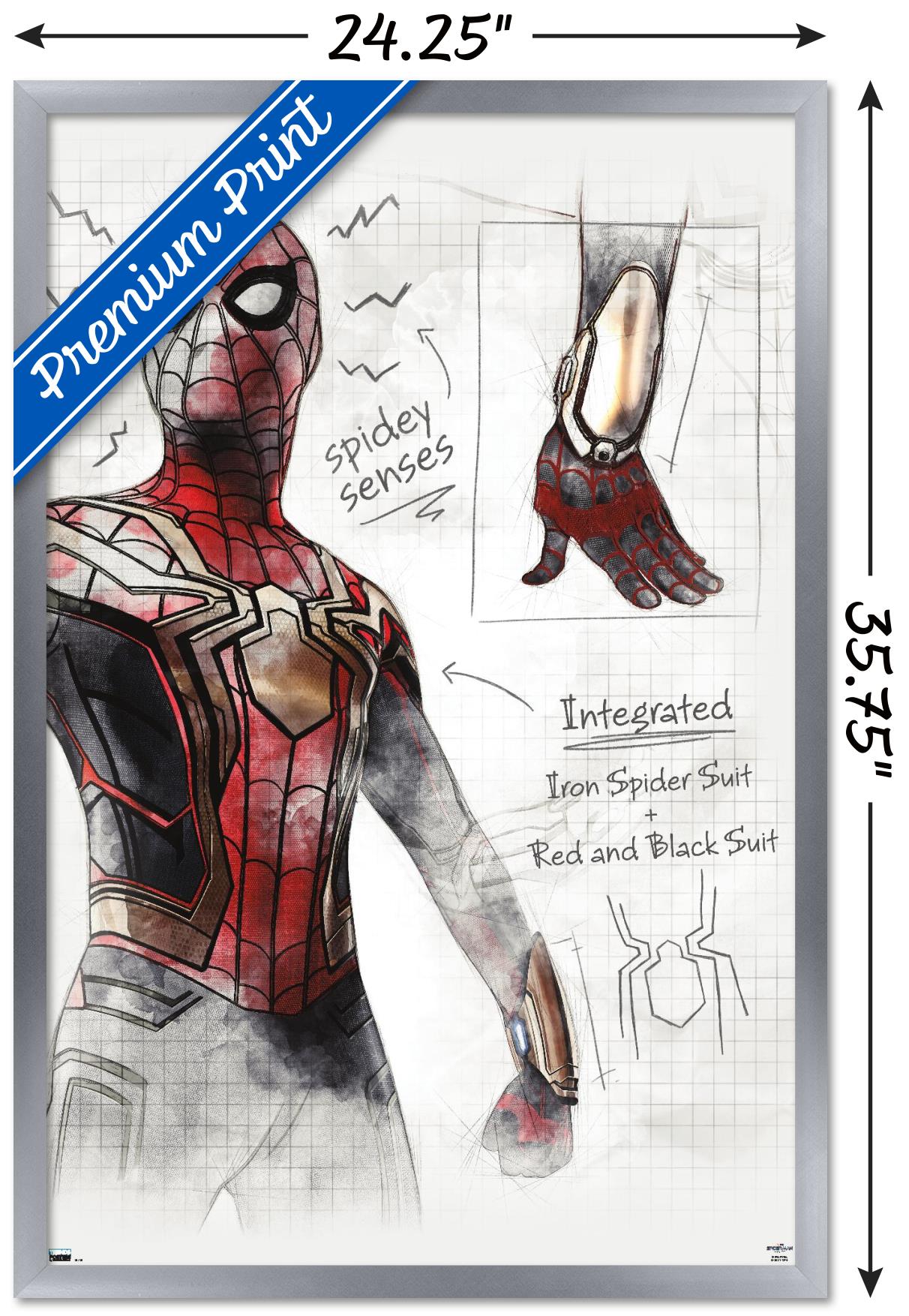 Marvel Spider-Man: No Way Home - Sketches Wall Poster, 22.375" x 34" Framed
