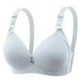 thumbnail image 3 of Swuxness Women's Push Up Wireless Bra, Womens Plus Size Bras, Women Solid Color Comfortable Plus Size Push Up Bra Adjustable Deep V Breathable Bra Light Blue, 40/90AB, 3 of 5