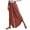 j46-Brick Red, variant on Boho Palazzo Pants For Women Solid Color Elastic Waist Baggy Wide Leg Pants Ladies Casual Lightweight Everyday Beach Trousers,M