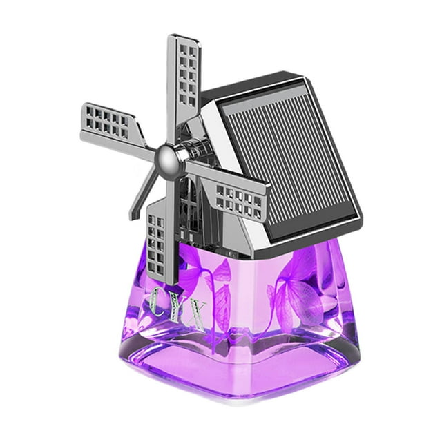 Lipstore Car Air Freshener House with Windmill Ornament Smooth Surfaces Solar Powered