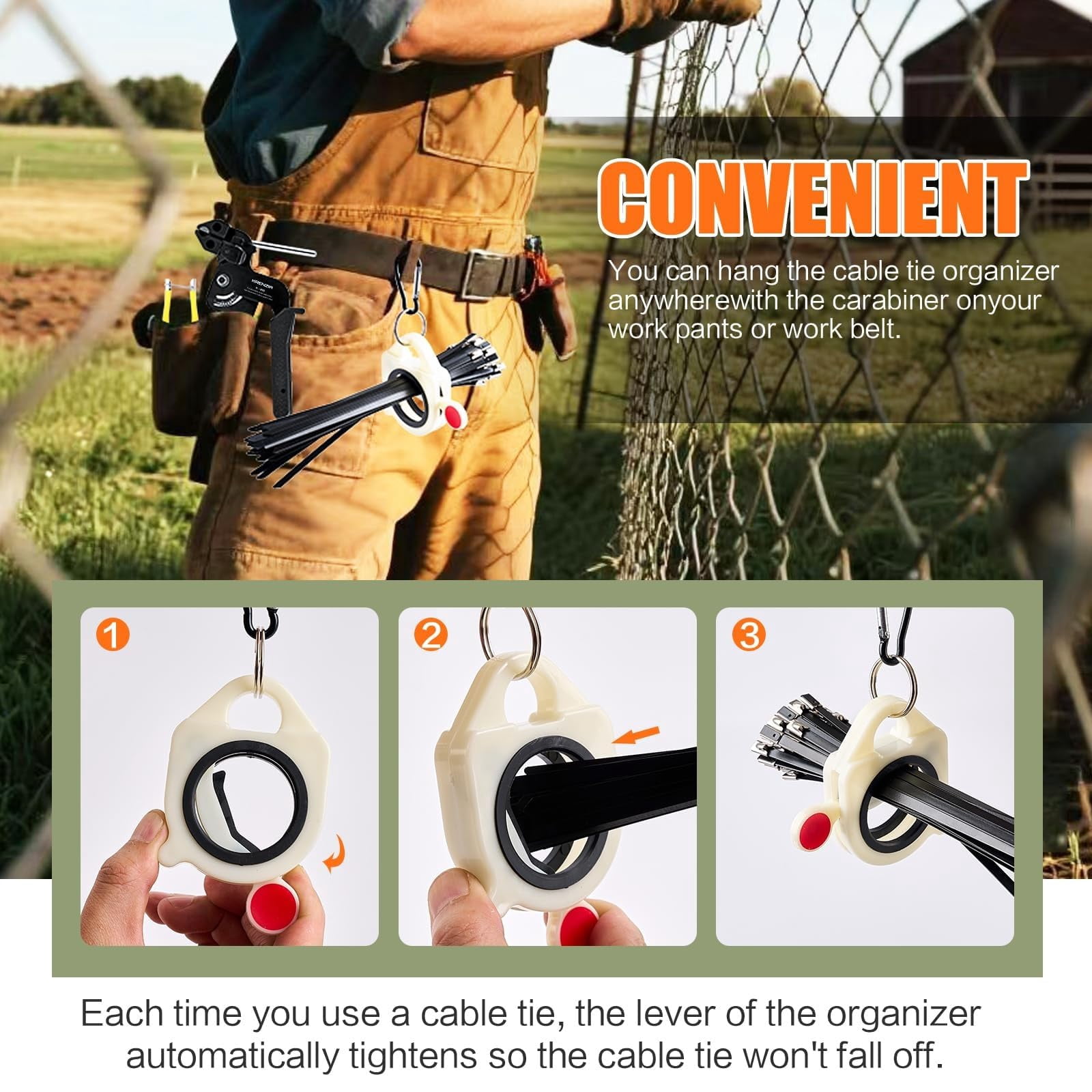 Stainless Steel Cable Tie Gun Kit, Heavy Duty 304 Metal Zip Ties with Self-Locking, Tension Tool for Fencing, Auto, Garden, Outdoor Use