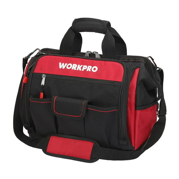 Bolsa para herramientas WORKPRO 16, boca ancha con base impermeable, 46 bolsillos