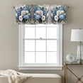 thumbnail image 3 of Vintage Floral Valance Curtain White Blue Rose Hydrangea Leaf Oil Painting Window Valances Rod Pocket Short Curtains Window Treatments for Kitchen Bedroom Bathroom Laundry 42" x 18", 3 of 9
