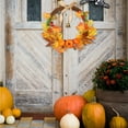 thumbnail image 4 of Hovilon Fall Wreaths for Front Door，Artificial Autumn Wreath Harvest Thanksgiving Door Wreath for Front Door with Pumpkins Maple Leaf and Berry，Decorative Linen Knot Wall Hanging（15.7 Inch）, 4 of 8