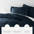 thumbnail image 5 of 8-Piece Bedding Bundle with Comforter Set, Bed Sheets & Bed Skirt in Navy Ultra Soft Microfiber for California King Beds, 5 of 17