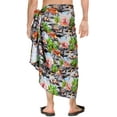 thumbnail image 3 of HAPPY BAY Men's Pareo Swim Trunk Holiday Sarong Long Beach Wrap One Size Black, Hawaiian Summer Vacation Party, 3 of 5