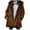 Coffee, variant on Plus Size Winter Coats for Women Winter Warm Fleece Lined Solid Color Jackets Hooded Parka Faux Suede Coat