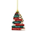 thumbnail image 1 of Árbol De Navidad Colgante En Forma De Estantería Adornos Navideños Para Colgar Adornos Con Libros Apilados Libros Navideños Adornos Acrílicos Adornos De Año Nuevo B, 1 of 4