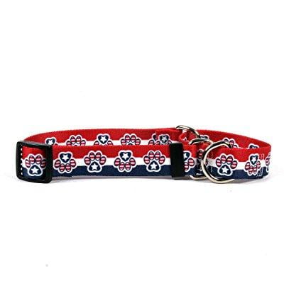 patriotic paw martingale control dog collar - size large 26 long - made in the usa