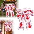 thumbnail image 2 of Junepar Red White Blue Patriotic Decorative Bow 250 Year Anniversary 4th of July Star Stripe Bow Patriotic Wreath Bow for Front Door Porch Wreath & Outdoor Decor, 2 of 5