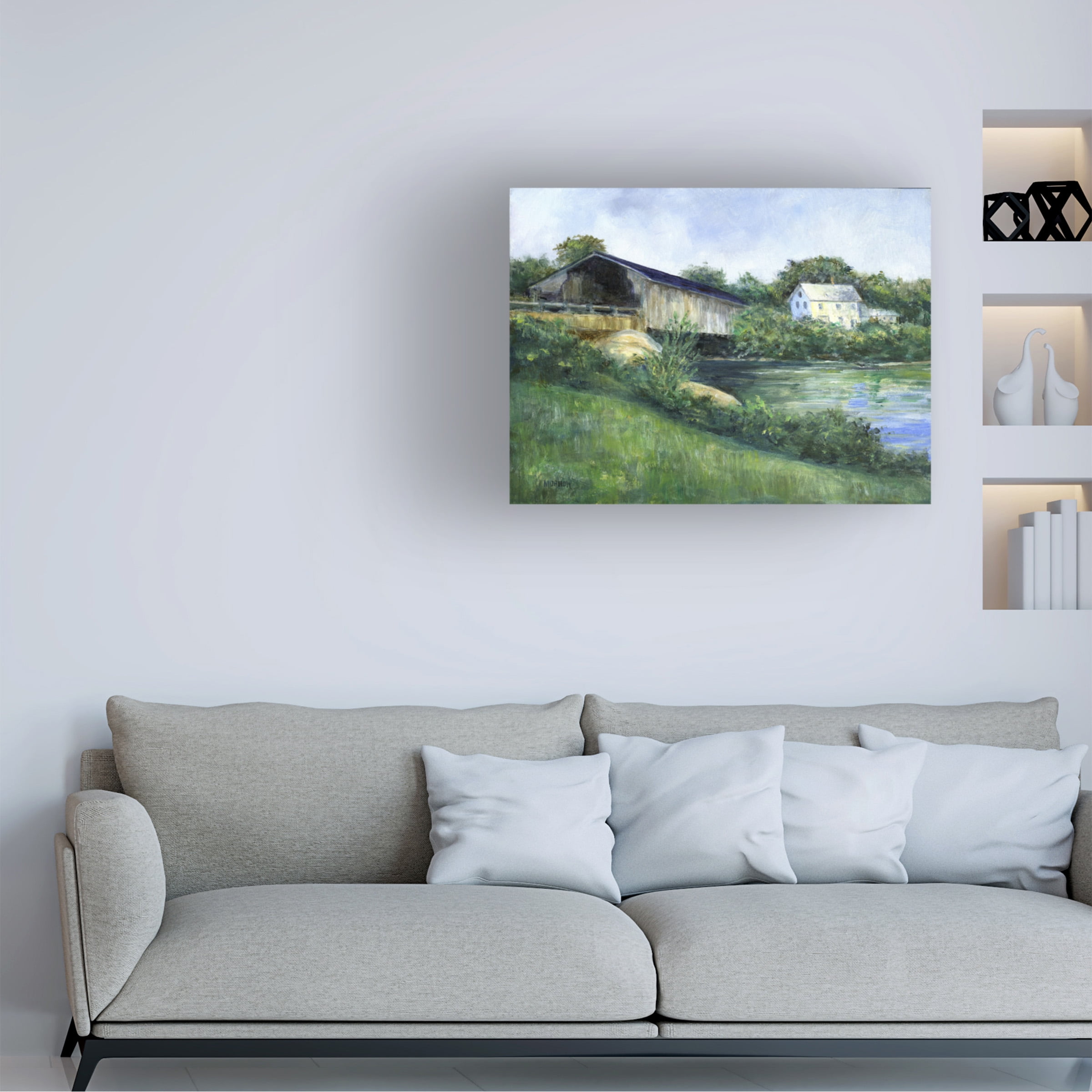 Canvas Wall Art - John Morrow 'Waitsfield Crossing' Wall Art for Living Room, Bedroom, or Office DÃ©cor by Trademark Fine Art - 32 x 24 Inches