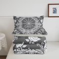 thumbnail image 5 of Homewish Halloween Skull Skeleton Queen Comforter Set,Spider Web Goth Damask Comforter Sets Queen,Gray White,Light Gray Reversible,3-Piece,1 Comforter and 2 Pillowcases, 5 of 7
