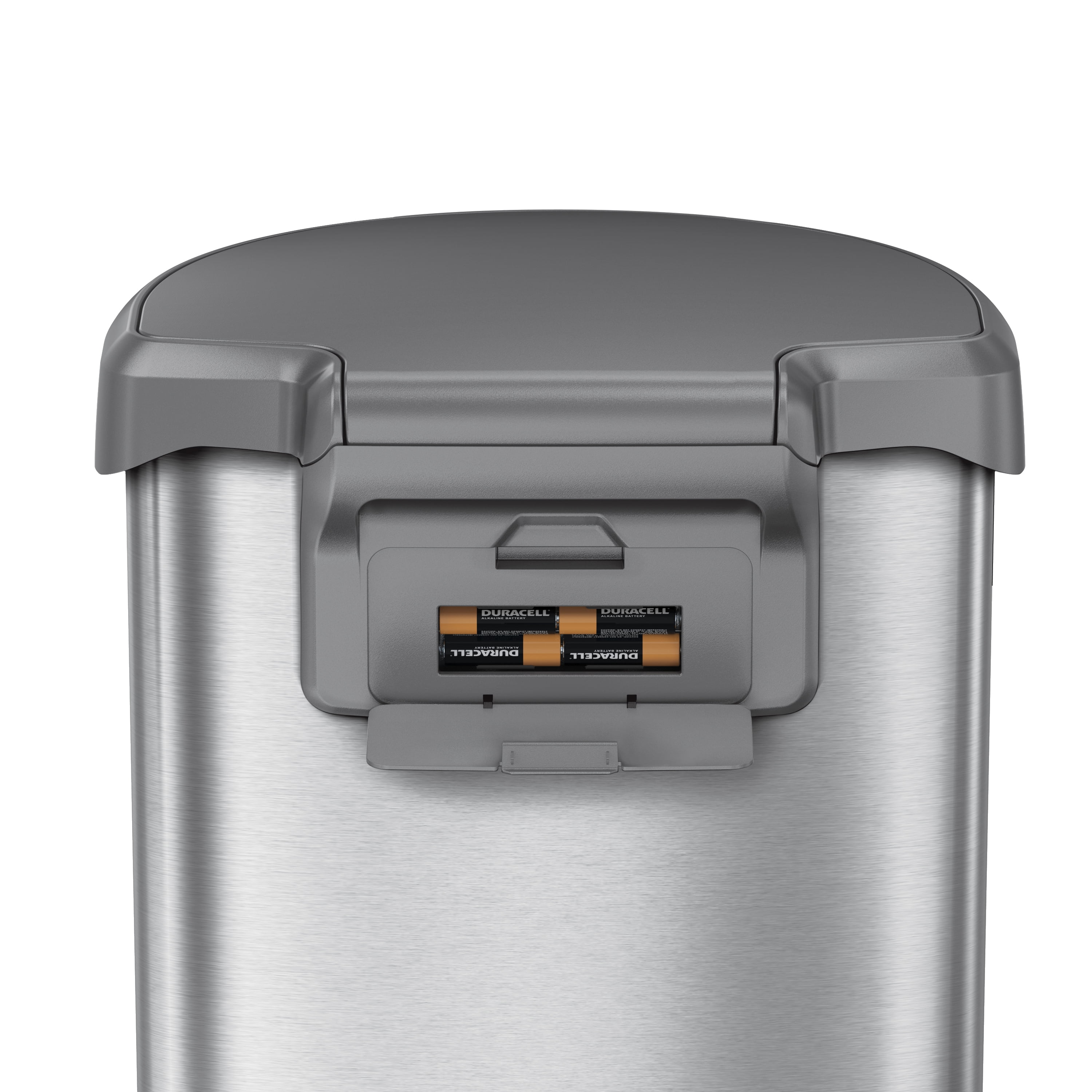 simplehuman Semi Round Sensor Stainless Steel Trash Can With Liner Pocket  12 Gallons 25 14 H x 15 716 W x 12 1316 D Brushed Stainless Steel - Office  Depot