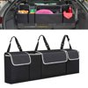 TSV Car Back Seat Hanging Organizer, Car Trunk Organizer with 4 Large Pockets, Storage Bag for Jeep, SUV, MPV, Black