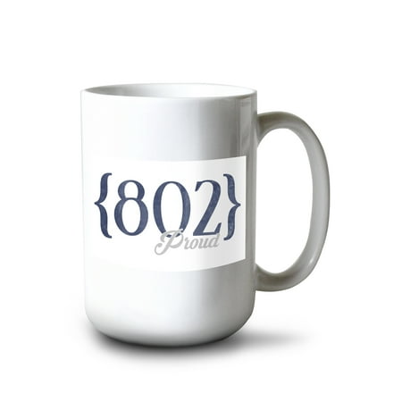 

15 fl oz Ceramic Mug Vermont 802 Area Code (Blue) Dishwasher & Microwave Safe