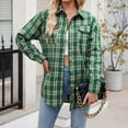 thumbnail image 6 of Xudanell Womens Plaid Flannel Shirt Jacket Button Shirts Jackets Fashion Shacket Jacket Loose (GN2,XL), 6 of 9