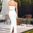 thumbnail image 5 of Falda Traje falda textura tube top Ygjytge para Mujer Blanco T 20, 5 of 5