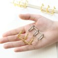 thumbnail image 3 of 12 Pcs 3 Ring Book Rings Leaf Binders Office Book Rings Snap Split Hinged 20mm Inner Diameter Book Ring Gold, 3 of 6
