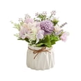 thumbnail image 1 of Flores artificiales ramo de boda Cateissary maceta falsa cuerda de cáñamo hermosa Navidad hogar telón de fondo decoración de Flores artificiales Olla morada/blanca, 1 of 6