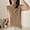 Khaki, variant on Womens T Shirts, Women's Basic Knit Tee for Everyday Wear with Round Neck Short Sleeves Seamless Comfort Breathable Soft Everyday Top for Women Green M