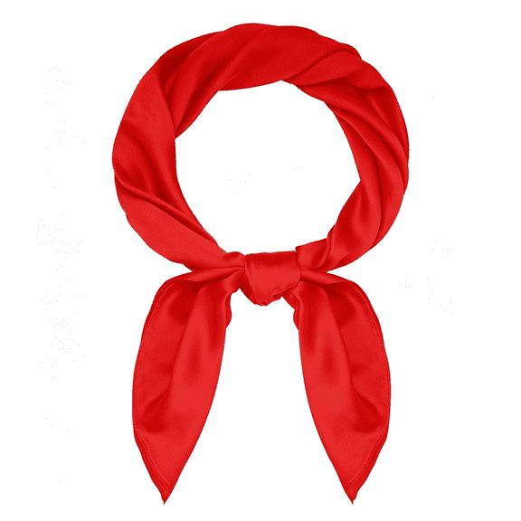 OQRKI Satin Scarf Square Scarf Neck Hair Scarf Handkerchief Bandanas for Women Men Girls Boys Costume Accessory Silky Red Scarf 27.5"