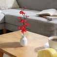 thumbnail image 4 of Artificial Plum Blossom Flower Branch, Cosmug Faux Floral Twig Sprig, Decorative Plant Pick, for Indoor Home Styling, Table Center Display and Vase Embellishment, Red, 4 of 5