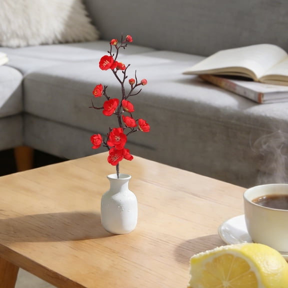 Artificial Blossom Branches for Home Decor, 30Cm Artificial Winter Flowers for Vase Centerpieces and Tabletop Decor, Maintenance-Free, Hot Pink
