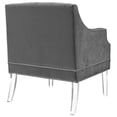 thumbnail image 3 of Modway Proverbial Tufted Button Accent Performance Velvet Armchair in Gray, 3 of 6
