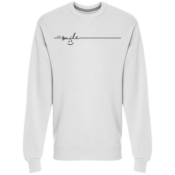 Just Smile Minimal Design  Sweatshirt Men -Image by Shutterstock, Male x-Large