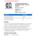 thumbnail image 2 of Front Brake Pad and Rotor Kit - Compatible with 2005 - 2007 Ford Freestyle 2006, 2 of 2