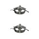 thumbnail image 2 of Sonducket Media cara Retro Masque Masquerade Disfraces Mardi Gras Fiesta veneciana Actuación Cumpleaños Halloween plata antigua plata antigua 2piezas Sonducket CBP372939, 2 of 6