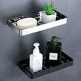 thumbnail image 4 of Soap Dish Holder Wall Mounted Single Layer Stainless Steel Golden Organizer Shelves For Bathroom Double Box Soap Holder Shelf, 4 of 10